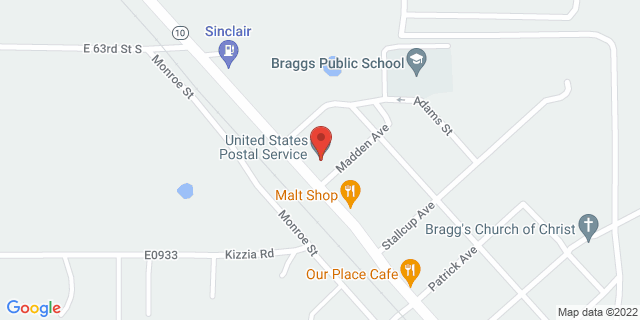 300 N Madison St, Braggs, Oklahoma, OK, 74423-9998 Map