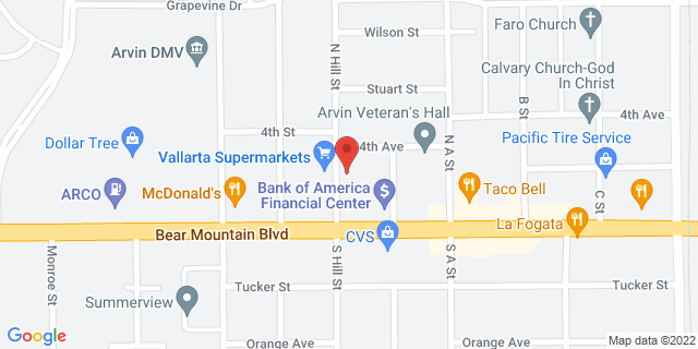 140 N Hill St, Arvin, California, CA, 93203-1014 Map