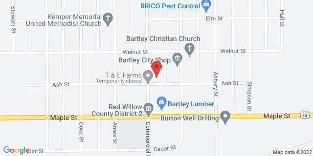 401 Commercial St, Bartley, Nebraska, NE, 69020-9750 Map