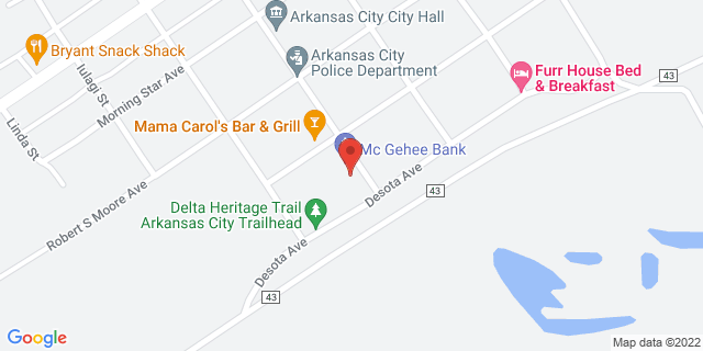 201 Sprague St, Arkansas City, Arkansas, AR, 71630-9998 Map