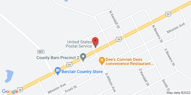 15864 Us Highway 59 S, Berclair, Texas, TX, 78107-9800 Map