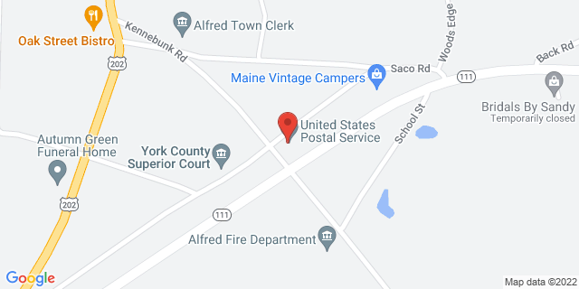 50 Kennebunk Rd, Alfred, Maine, ME, 04002-9998 Map