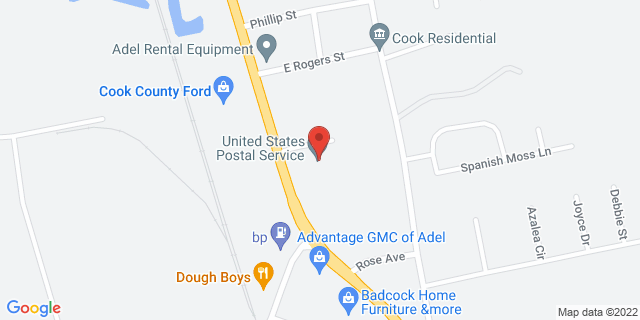 1009 S Hutchinson Ave, Adel, Georgia, GA, 31620-9998 Map