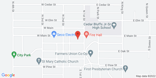 105 W Main St, Cedar Bluffs, Nebraska, NE, 68015-3110 Map