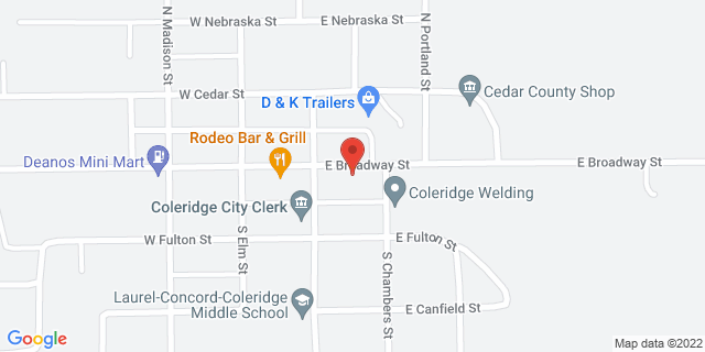 114 E Broadway St, Coleridge, Nebraska, NE, 68727-2335 Map