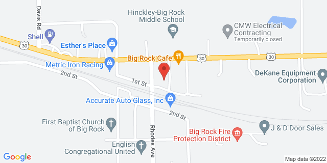 100 E 1St St, Big Rock, Illinois, IL, 60511-9998 Map