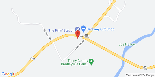 25856 State Highway 76, Bradleyville, Missouri, MO, 65614-9998 Map