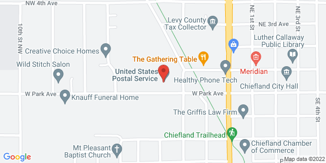 222 W Park Ave, Chiefland, Florida, FL, 32626-9998 Map