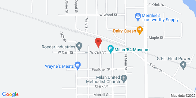 300 W Carr St, Milan, Indiana, IN, 47031-9998 Map