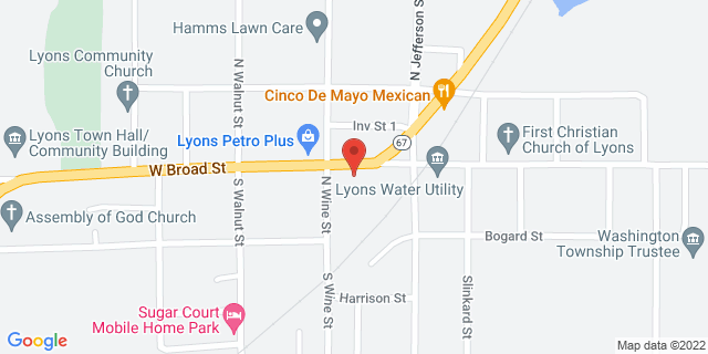 167 W Broad St, Lyons, Indiana, IN, 47443-9998 Map