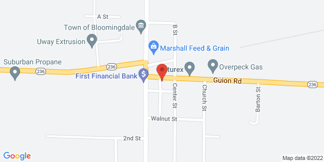 61 E Guion St, Marshall, Indiana, IN, 47859-9998 Map