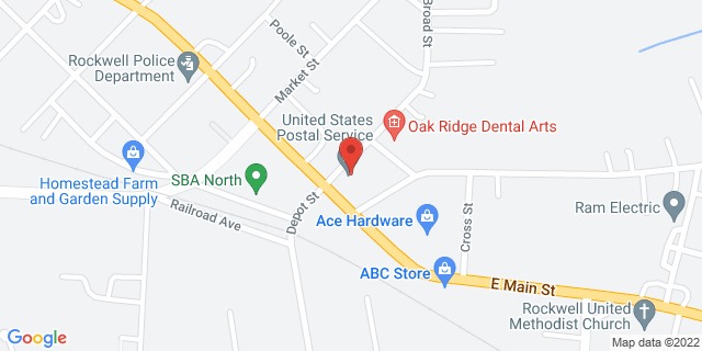 100 Broad St, Rockwell, North Carolina, NC, 28138-8888 Map