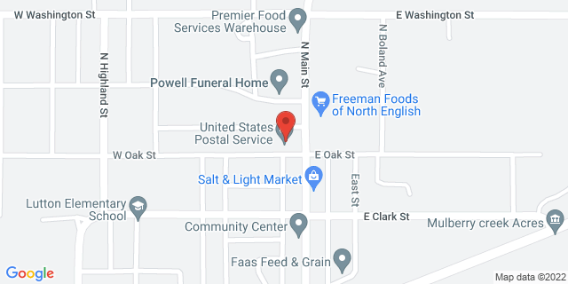 108 W Oak St, North English, Iowa, IA, 52316-9537 Map