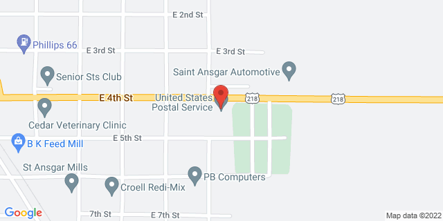 704 E 4Th St, Saint Ansgar, Iowa, IA, 50472-9571 Map