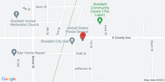 106 County Ave, Sheldahl, Iowa, IA, 50243-7722 Map