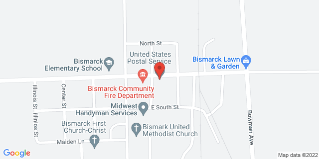 104 E Holloway St, Bismarck, Illinois, IL, 61814-9998 Map