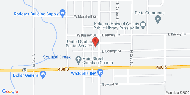 225 N Union St, Russiaville, Indiana, IN, 46979-9998 Map