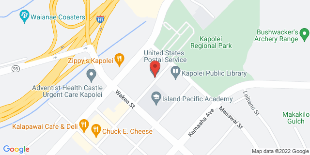 1001 Kamokila Blvd Ste 115, Kapolei, Hawaii, HI, 96707-9997 Map