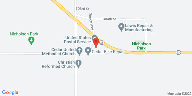 2804 Highway 23, Cedar, Iowa, IA, 52543-9704 Map