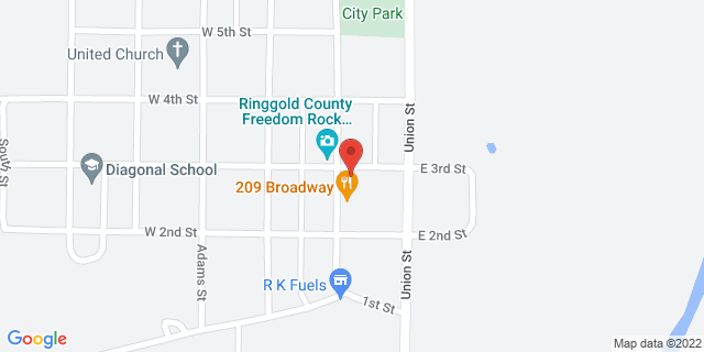 221 Broadway St, Diagonal, Iowa, IA, 50845-1046 Map