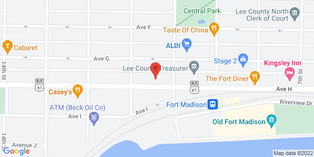 1019 Avenue H, Fort Madison, Iowa, IA, 52627-9998 Map