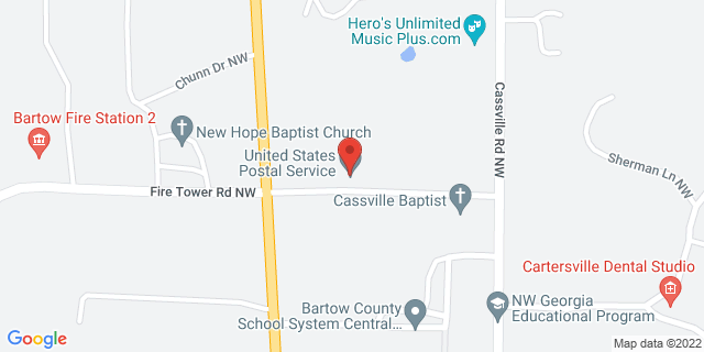 66 Fire Tower Rd Nw, Cassville, Georgia, GA, 30123-9800 Map