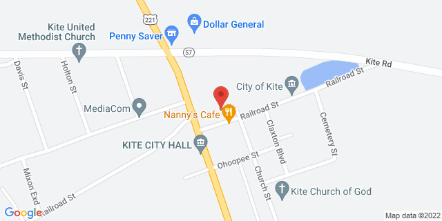 1123 Railroad St, Kite, Georgia, GA, 31049-9998 Map