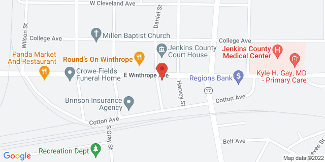 608 E Winthrope Ave, Millen, Georgia, GA, 30442-9998 Map