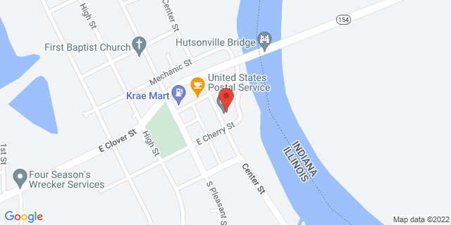 114 S Main St, Hutsonville, Illinois, IL, 62433-9998 Map