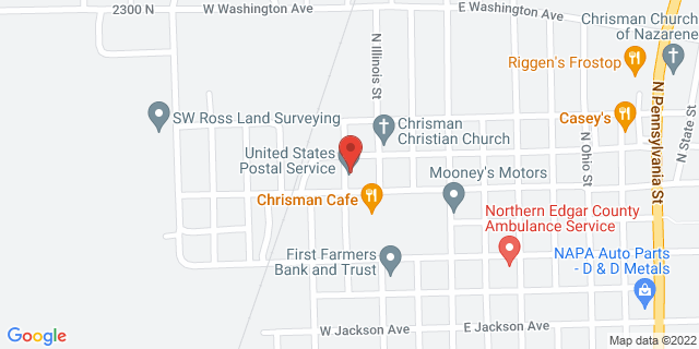 210 W Madison Ave, Chrisman, Illinois, IL, 61924-9998 Map