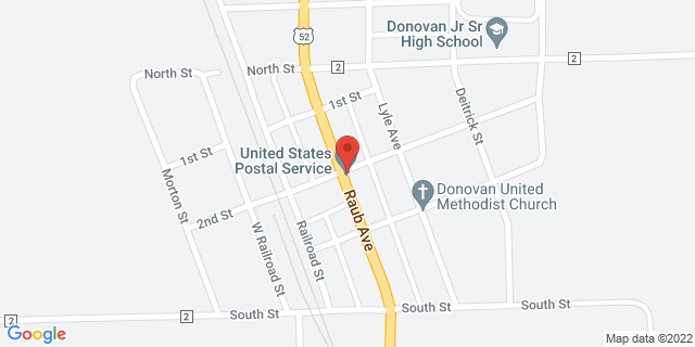 301 E 2Nd St, Donovan, Illinois, IL, 60931-9998 Map