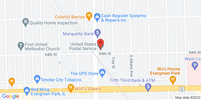 9359 S Kedzie Ave, Evergreen Park, Illinois, IL, 60805-9998 Map