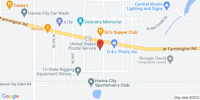 213 N Main St, Hanna City, Illinois, IL, 61536-9800 Map