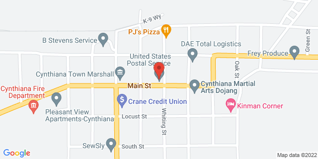 10864 Main St, Cynthiana, Indiana, IN, 47612-9998 Map