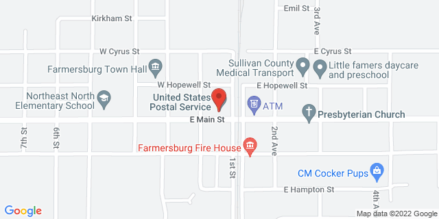 105 W Main St, Farmersburg, Indiana, IN, 47850-9998 Map