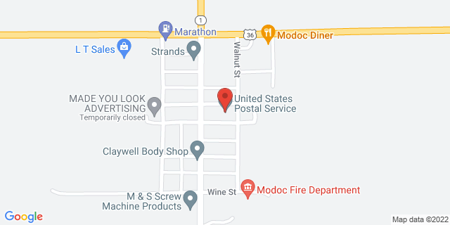 107 E Conley St, Modoc, Indiana, IN, 47358-9998 Map