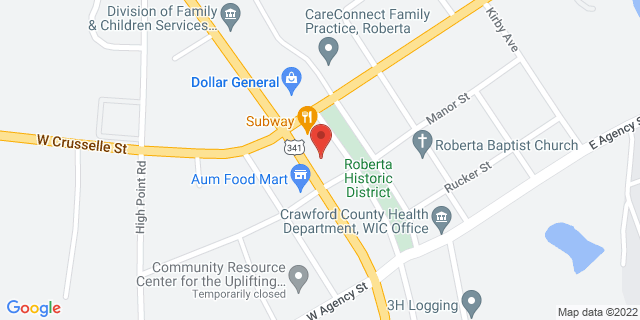 160 N Dugger Ave, Roberta, Georgia, GA, 31078-9998 Map