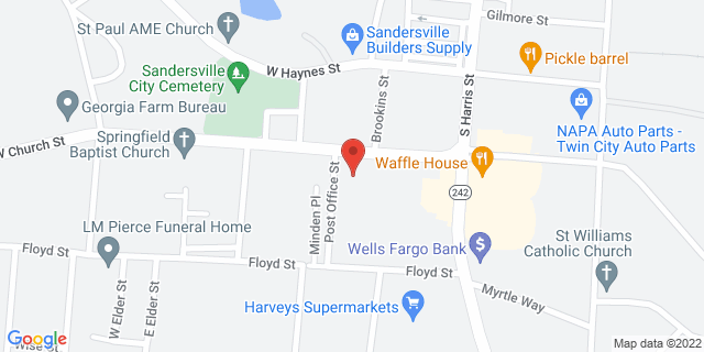 205 W Church St, Sandersville, Georgia, GA, 31082-9998 Map