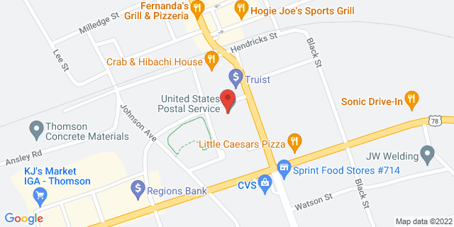 223 Jackson St, Thomson, Georgia, GA, 30824-9998 Map