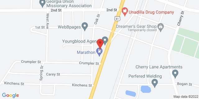 1885 Pine St, Unadilla, Georgia, GA, 31091-9998 Map