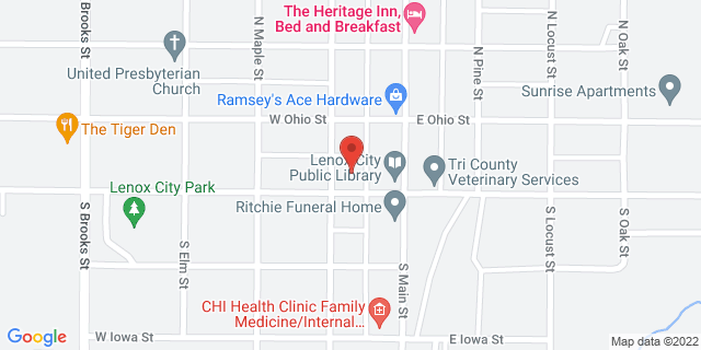 110 W Temple St, Lenox, Iowa, IA, 50851-1248 Map