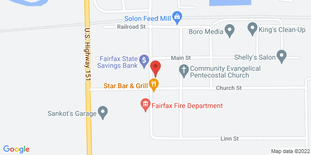 418 Vanderbilt St, Fairfax, Iowa, IA, 52228-9508 Map