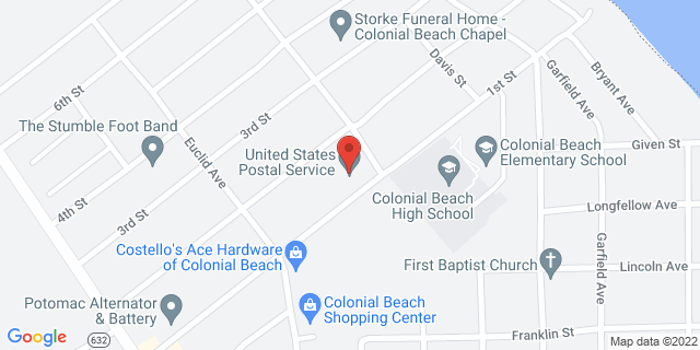 1000 Dwight Ave, Colonial Beach, Virginia, VA, 22443-9998 Map