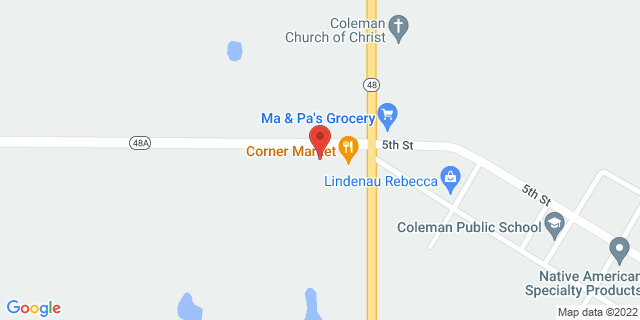 12900 Ok Highway 48A E, Coleman, Oklahoma, OK, 73432-9998 Map