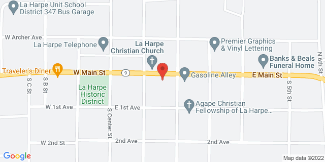 205 E Main St, La Harpe, Illinois, IL, 61450-9800 Map