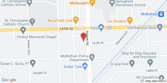 14722 Pulaski Rd, Midlothian, Illinois, IL, 60445-9998 Map