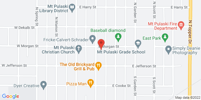 121 N Lafayette St, Mount Pulaski, Illinois, IL, 62548-9998 Map