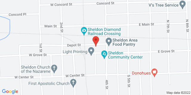 110 W Depot St, Sheldon, Illinois, IL, 60966-9800 Map