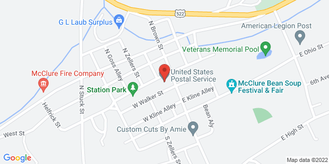 1 Brown St, Mc Clure, Pennsylvania, PA, 17841-9998 Map