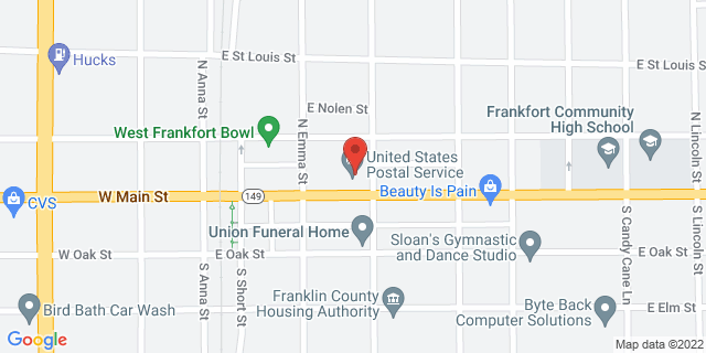 219 E Main St, West Frankfort, Illinois, IL, 62896-9998 Map